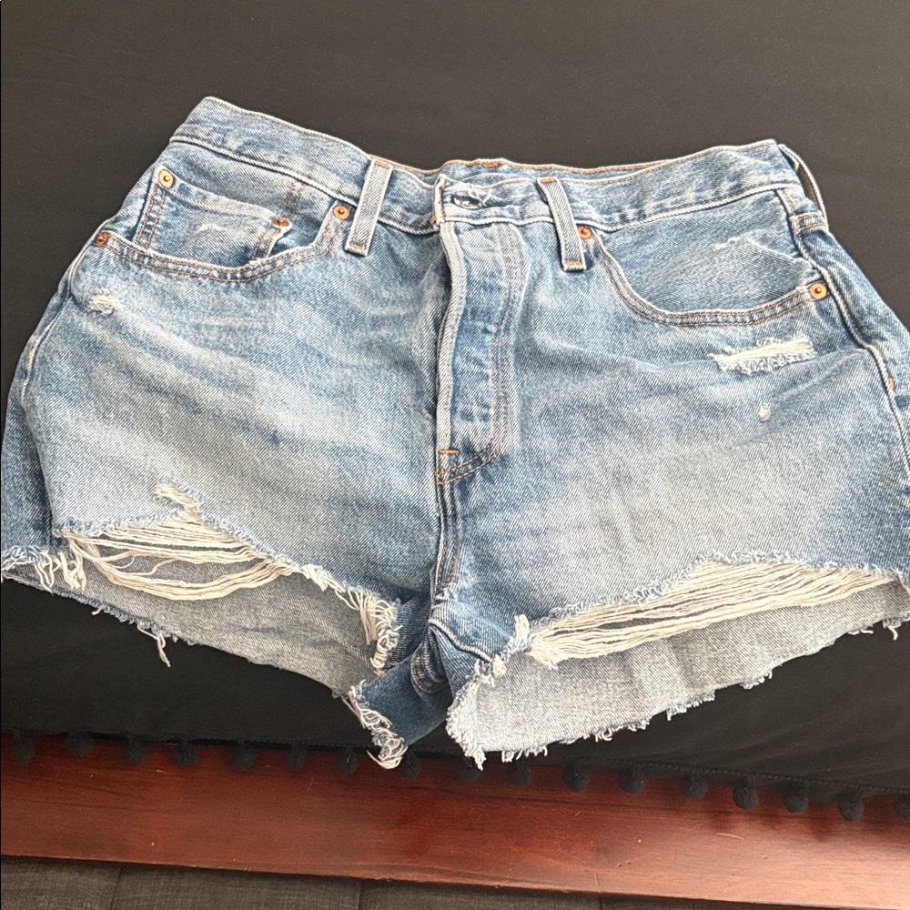 Distressed Denim Shorts